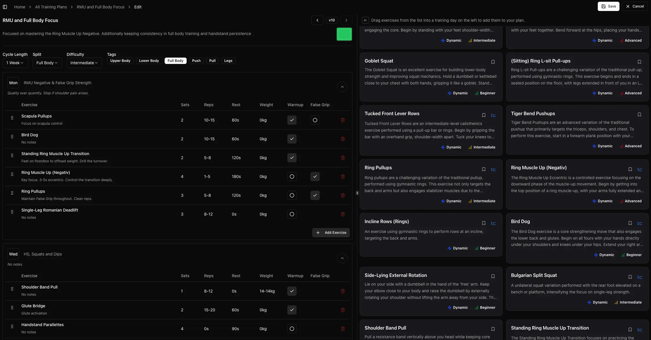 Training Plans — Built to Share